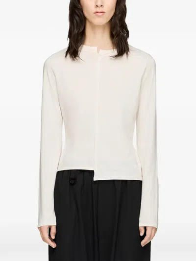 Y-3 Fitted Long Sleeve T-shirt In White