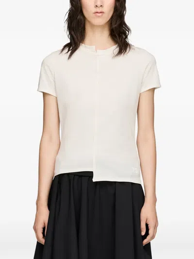 Y-3 Fitted Short Sleeve T-shirt In Neutral