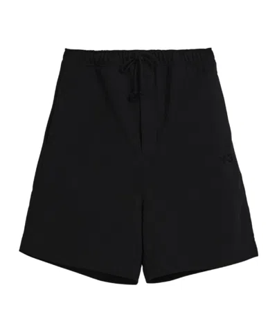 Y-3 French Cotton Shorts In Black