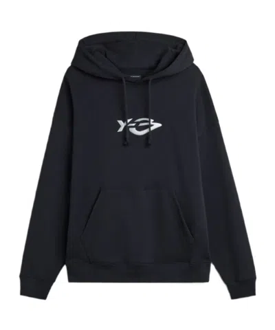 Y-3 French Terry Liquid Logo-print Drawstring Hoodie In Black