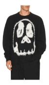 Y-3 Wool Blend Crew Neck Sweater Graphic In 블랙