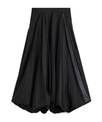 Y-3 Gradient 3 Stripes Nylon Balloon Skirt In Black