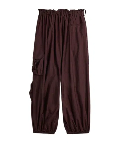 Y-3 Gradient 3 Stripes Nylon Cargo Pants In Burgundy