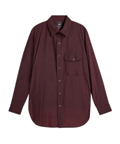 Y-3 Gradient 3-stripes Nylon Overshirt In Red