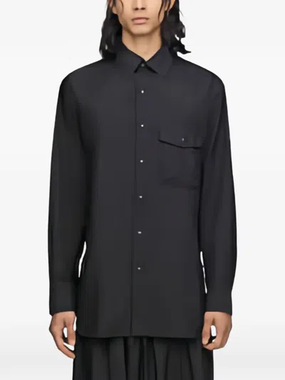 Y-3 Gradient 3-stripes Overshirt In Black