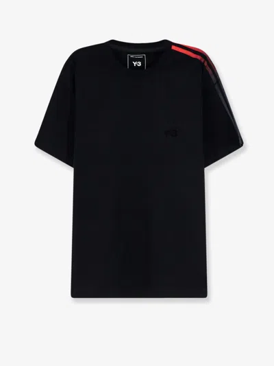 Y-3 Gradient-stripe Logo-print T-shirt In Black