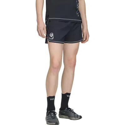 Y-3 Graphic Performance Running Shorts In Black