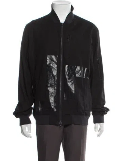 Pre-owned Y-3 Graphic Print Bomber Jacket In Black