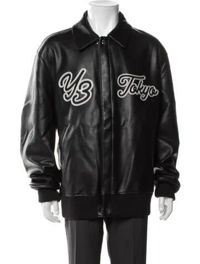 Pre-owned Y-3 Graphic Print Bomber Jacket In Black