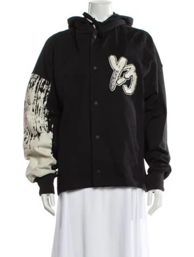 Pre-owned Y-3 Graphic Print Bomber Jacket In Gray