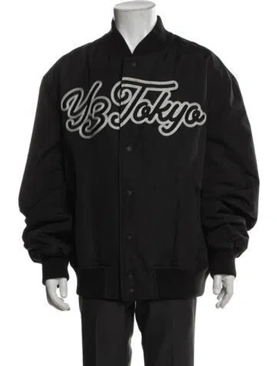 Pre-owned Y-3 Graphic Print Bomber Jacket In Gray