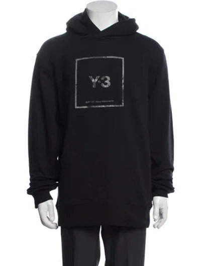 Pre-owned Y-3 Graphic Print Crew Neck Hoodie In Black