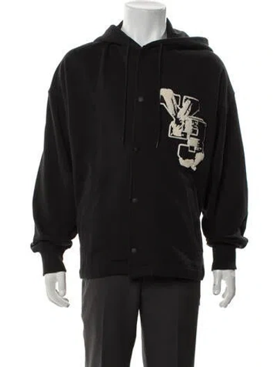 Pre-owned Y-3 Graphic Print Crew Neck Hoodie In Gray