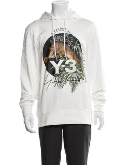 Pre-owned Y-3 Graphic Print Crew Neck Hoodie W/ Tags In White