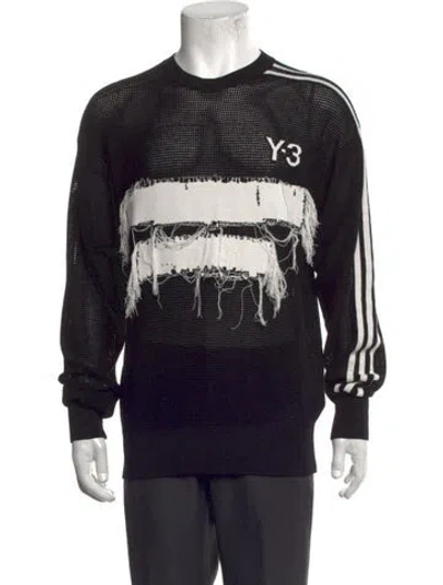 Pre-owned Y-3 Graphic Print Crew Neck Pullover In Black