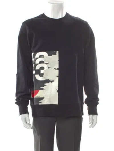 Pre-owned Y-3 Graphic Print Crew Neck Sweatshirt In Black