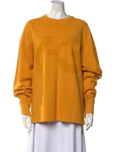 Pre-owned Y-3 Graphic Print Crew Neck Sweatshirt In Yellow