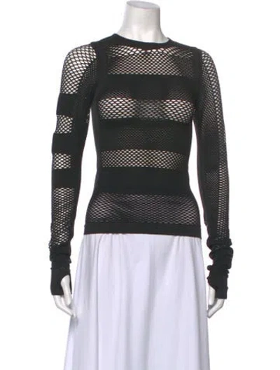 Pre-owned Y-3 Graphic Print Crew Neck Top In Black