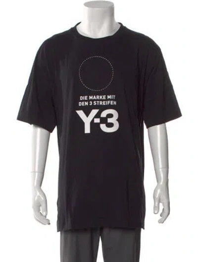 Pre-owned Y-3 Graphic Print Crew Neck T-shirt In Black