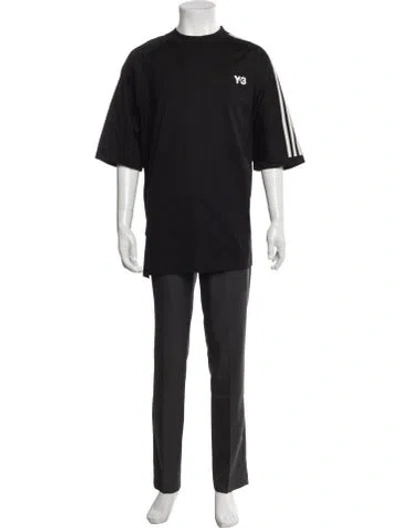 Pre-owned Y-3 Graphic Print Crew Neck T-shirt In Black