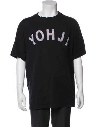 Pre-owned Y-3 Graphic Print Crew Neck T-shirt In Blue