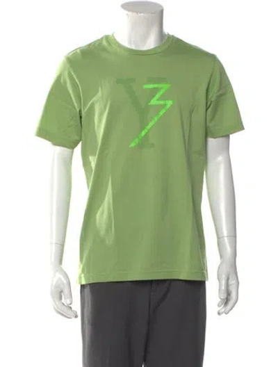 Pre-owned Y-3 Graphic Print Crew Neck T-shirt In Green