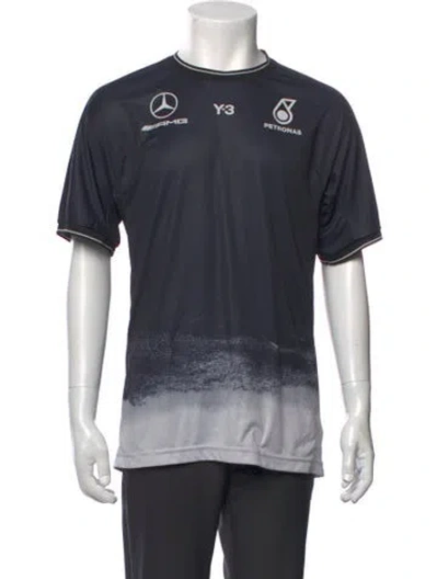 Pre-owned Y-3 Graphic Print Crew Neck T-shirt In Grey