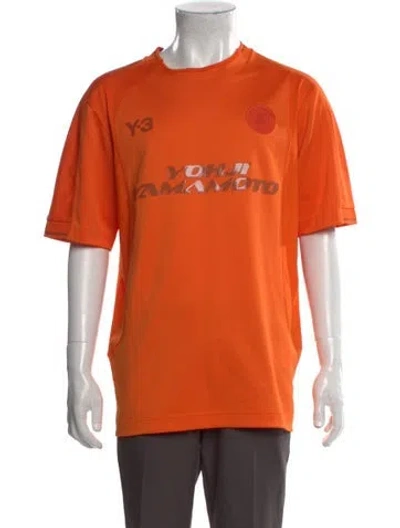 Pre-owned Y-3 Graphic Print Crew Neck T-shirt In Orange