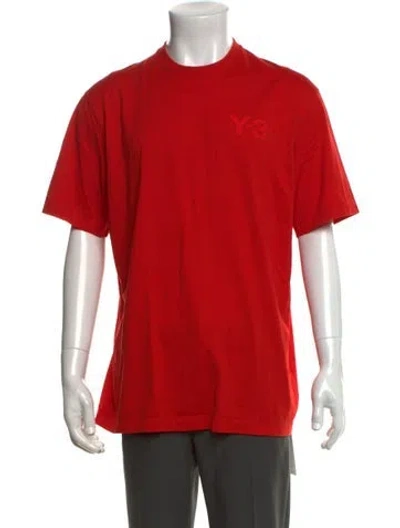 Pre-owned Y-3 Graphic Print Crew Neck T-shirt In Red
