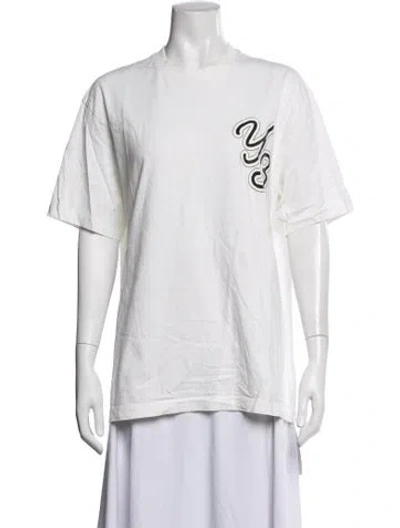 Pre-owned Y-3 Graphic Print Crew Neck T-shirt In White