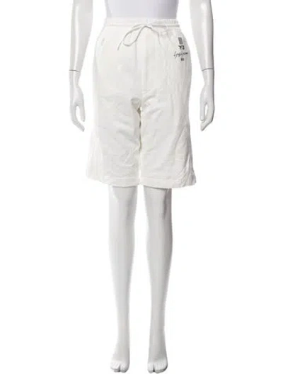 Pre-owned Y-3 Graphic Print Knee-length Shorts In White