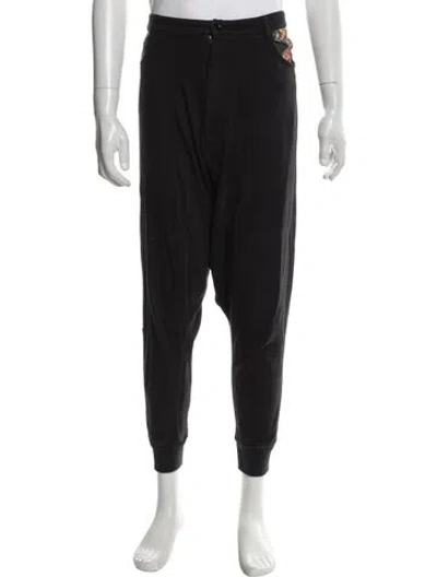 Pre-owned Y-3 Graphic Print Lounge Bottoms In Black