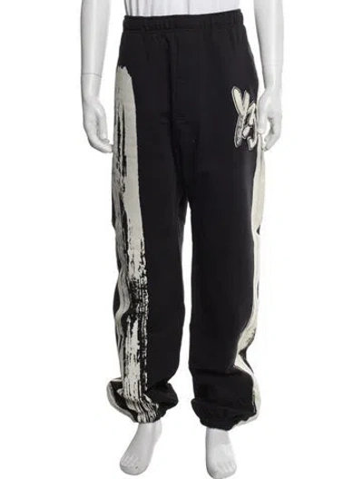 Pre-owned Y-3 Graphic Print Lounge Bottoms In Black