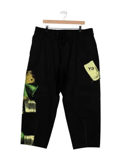 Pre-owned Y-3 Graphic Print Pants In Black