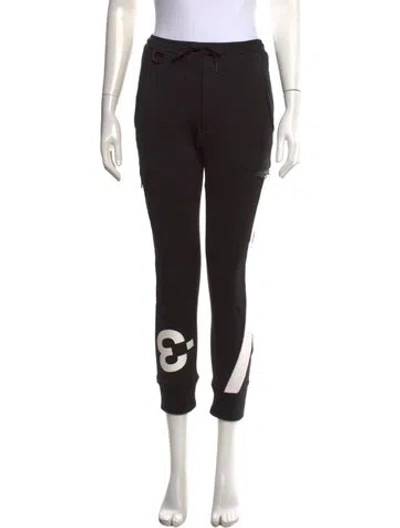 Pre-owned Y-3 Graphic Print Straight Leg Pants In Black
