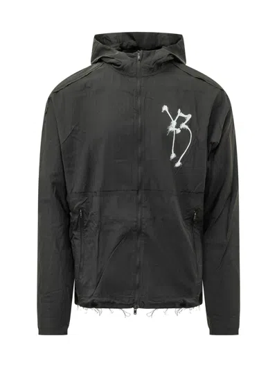 Y-3 Graphic Run Jacket In Black