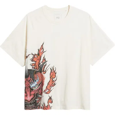 Y-3 Graphic-print Raglan-sleeve T-shirt In Neutral