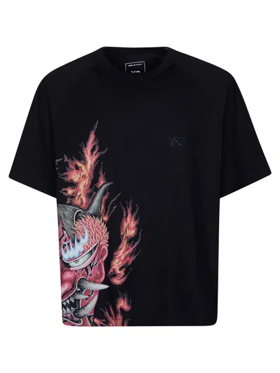 Y-3 Gfx Ss Tee Graphic Print Cotton T-shirt In Black
