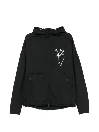 Y-3 Graphic-print Nylon Jacket In Black