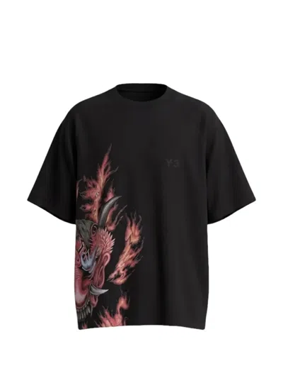 Y-3 Graphic Short Sleeve Tee For Men In Black