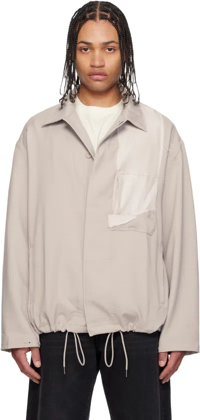 Y-3 Gray Utility Blouson Jacket In Brown