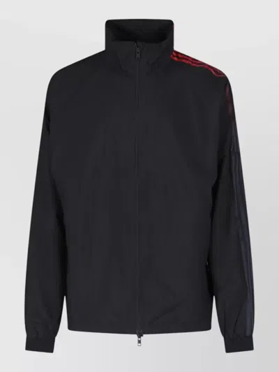 Y-3 High Collar Jacket Contrast Stripe Detail In Blue