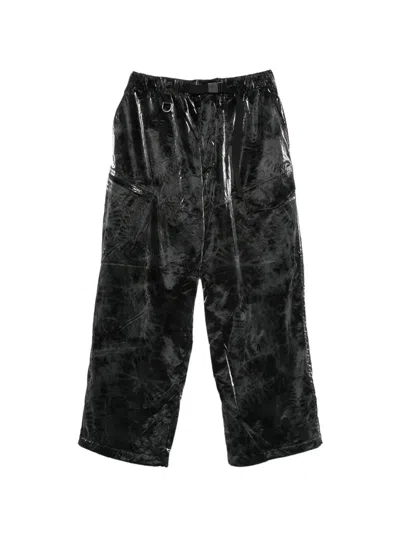 Y-3 High-shine Tie-dye Trousers In Black