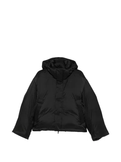 Y-3 Hooded Padded Coat In Black