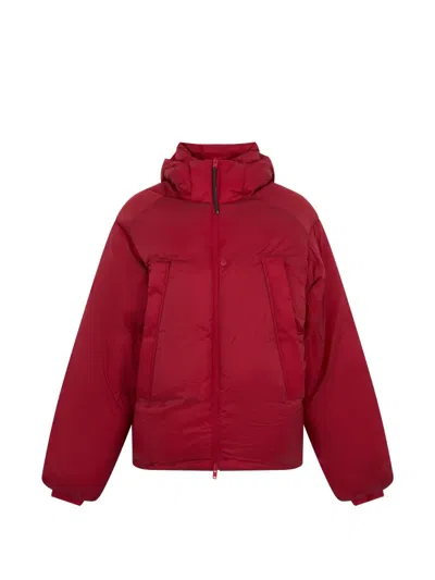 Y-3 Hooded Puffer Jacket In Red
