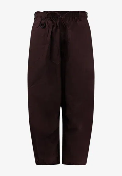 Y-3 Iconic Striped Pants In Brown