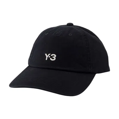 Y-3 In2391 Logo-embroidered Cotton Baseball Cap In Black