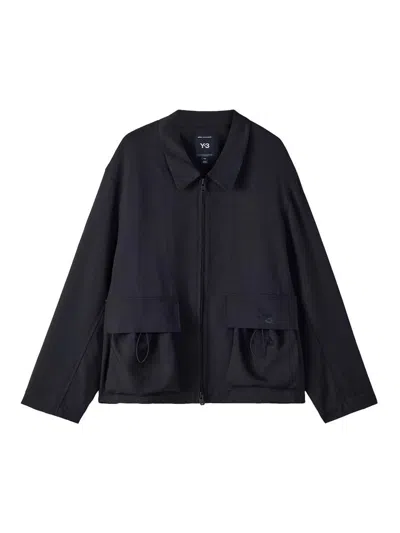Y-3 Jacket With Collar In Black