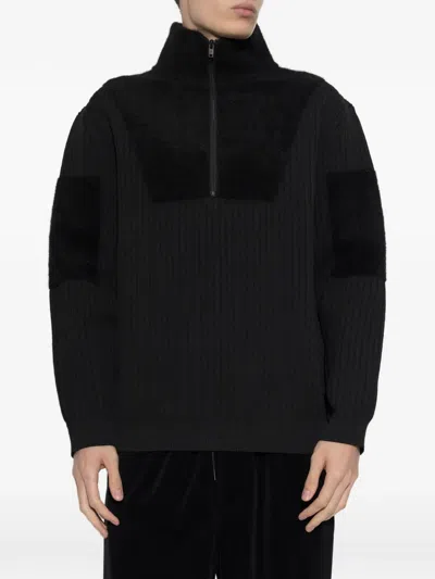 Y-3 Knit Sweatshirt With Half-zip And Colourblock Panels In Multi