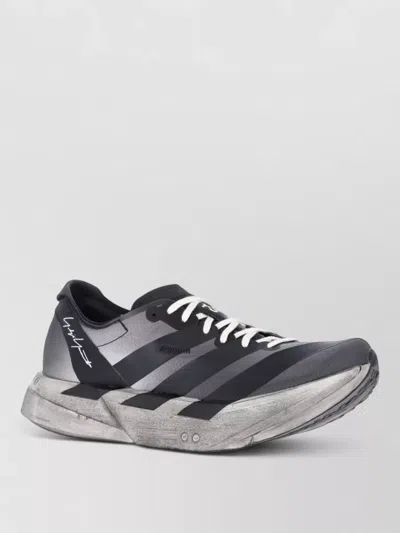 Y-3 Lace Up Low Sneakers Round Toe Rubber Sole In Blue